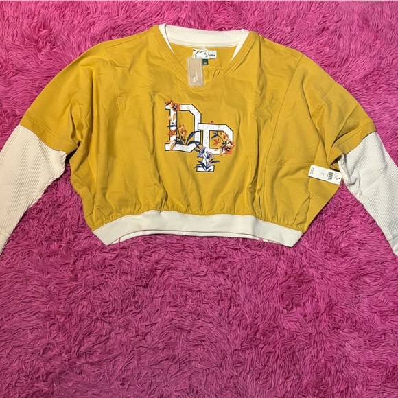 Daily Practice by Anthropologie Pullover Cotton Long Sleeve Crop Top Size Large - Picture 2 of 10